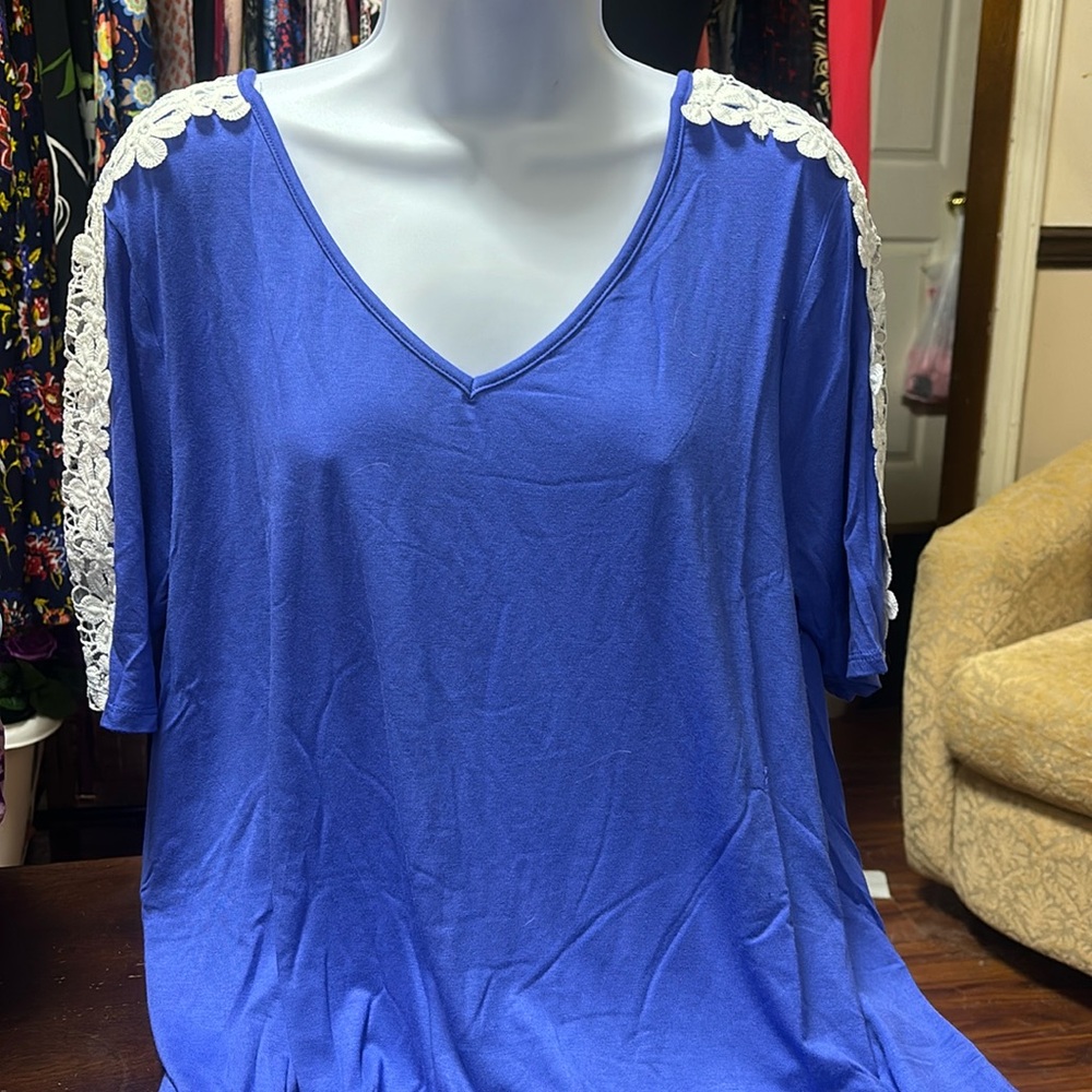 Boutique new 42pops ss blue tunic sz xl ¥